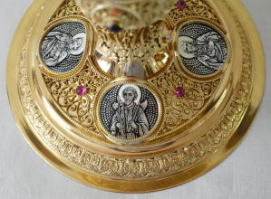 Solid silver gilt antique German Romanesque Chalice